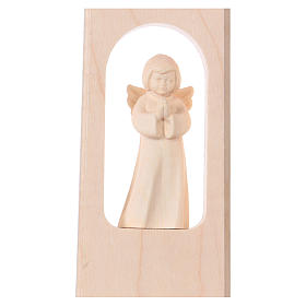Cross in wood with Angel, colored, Val Gardena 21 cm GERMAN