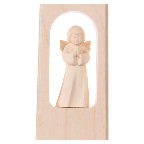Cross in wood with Angel, colored, Val Gardena 21 cm GERMAN 2
