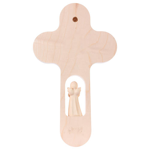 Cross in wood with Angel, colored, Val Gardena 21 cm GERMAN 4