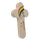Wood cross with Angel and Peace symbol, Val Gardena 20 cm s3