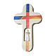 Wood cross with Angel and colored cross, burnished, Val Gardena 20 cm s1