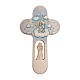 Wood cross with Angel and Clouds, burnished, Val Gardena 20 cm s1
