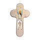 Wood cross with Angel and Violin, burnished, Val Gardena 20 cm s1