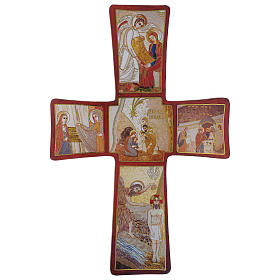 Crocifissi in legno: Croce stampa Natività di Rupnik 35x25 cm