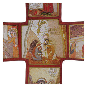 Crocifissi in legno: Croce stampa Natività di Rupnik 35x25 cm