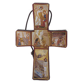 Crocifissi in legno: Croce stampa Natività di Rupnik 10x5