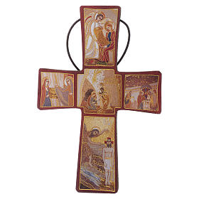 Crocifissi in legno: Croce della Nascita di Gesù Padre Rupnik 10x15