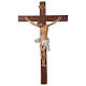 Wood crucifix with resin body of Christ 90x55 cm s1
