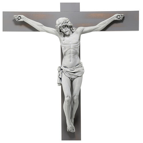 Crocifisso Carrara con Corpo di Cristo in resina Fontanini 100x56 cm 2
