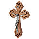Crucifixo em madeira com Cristo em aço prateado s2