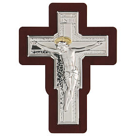 Crucifixo em baixo-relevo bilaminado 16x12 cm