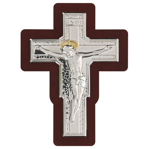 Crucifixo em baixo-relevo bilaminado 16x12 cm 1
