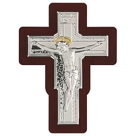 Crucifix in bilaminate silver, 16x12 cm
