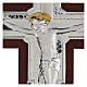 Crucifix Jésus-Christ en bas-relief argent bilaminé 21x16 cm s2