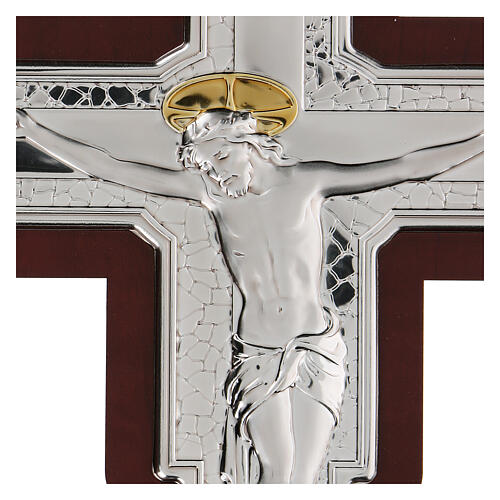 Crucifix with bilaminate bas-relief Jesus Christ, 21x16 cm 2
