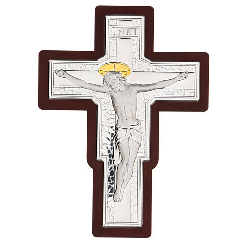 Crucifix bilaminé en bas-relief 25x19 cm 1