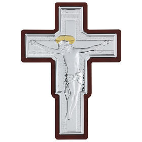 Crucifix with Jesus bilaminate bas-relief, 35x26 cm