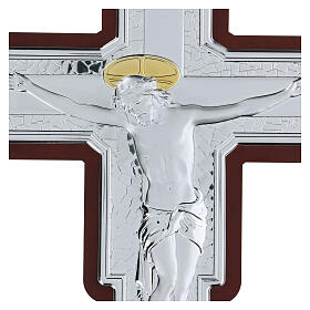 Crucifix with Jesus bilaminate bas-relief, 35x26 cm