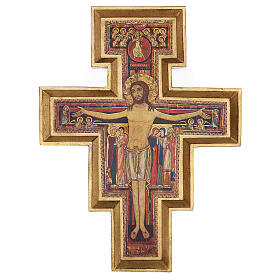 San Damiano Cross in wood paste, printed 75x60 cm
