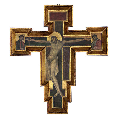 Cimabue Crucifix in wood paste, printed 60x55 cm 1