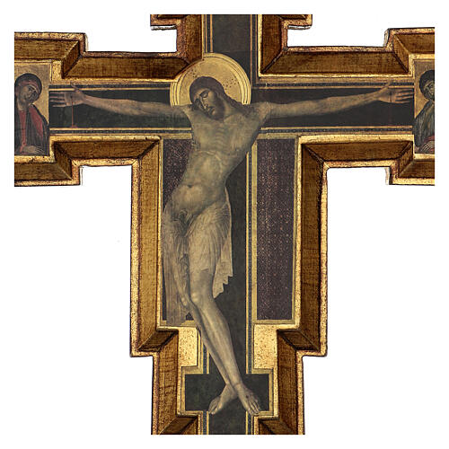 Cimabue Crucifix in wood paste, printed 60x55 cm 2