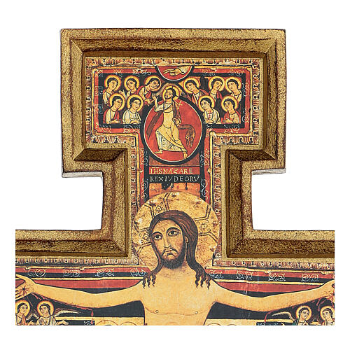 San Damiano Cross in wood paste, printed 40x35 cm