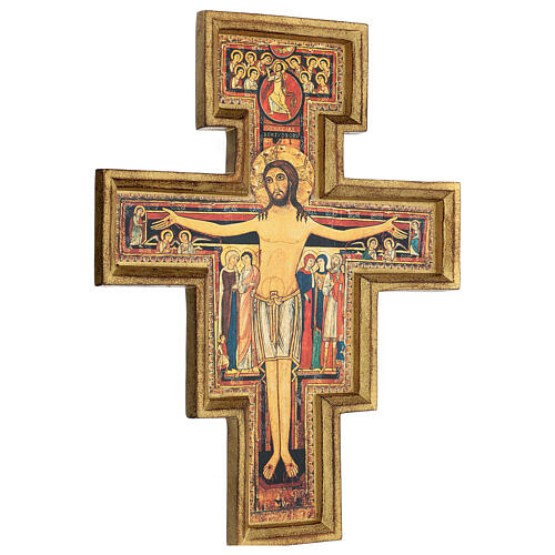 San Damiano Cross in wood paste, printed 40x35 cm 4
