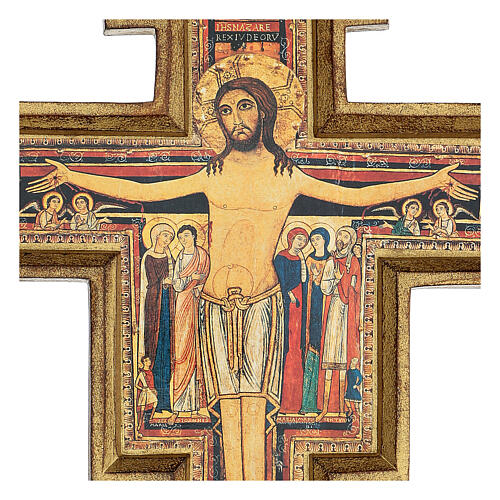 Krzyż ścier drzewny, San Damiano, 40x35 cm 2