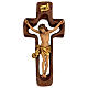 STOCK Crucifixo madeira polida cruz vazia 46 cm s1