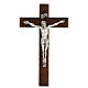 Walnut cross with Christ in metal 35x20 cm s1