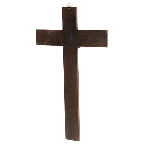 Krzyż z drewna orzechowego z Chrystusem z metalu, 35x20 cm 3