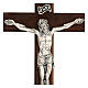 Krzyż z drewna orzechowego z Chrystusem z metalu, 35x20 cm s2