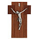 Holzkreuz mit Christuskőrper aus versilbertem Metall s1