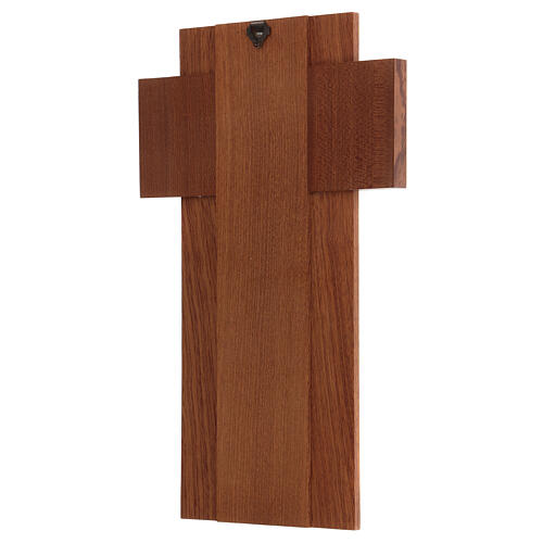 Crucifix bois avec corps en métal argenté 3