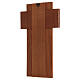 Crucifixo madeira com corpo em metal prateado s3