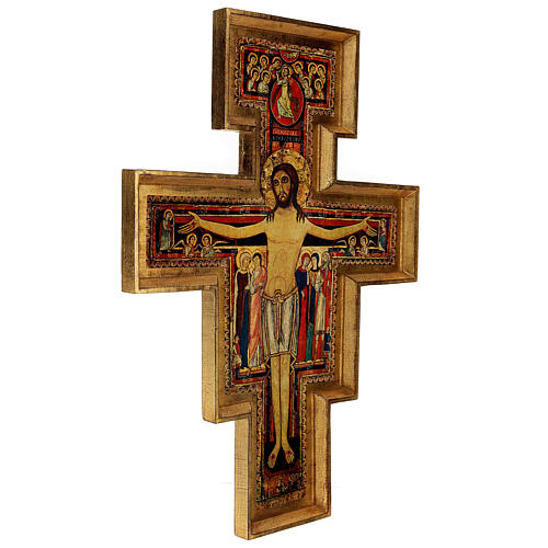 STOCK Croix Saint Damien bois impression sérigraphiée h 110 cm 5