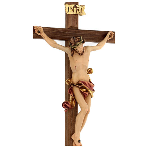 Crucifixo Leonardo Val Gardena madeira corada 50 cm 2