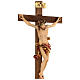 Crucifixo Leonardo Val Gardena madeira corada 50 cm s2