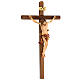 Crucifixo Leonardo Val Gardena madeira corada 50 cm s4