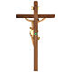 Crucifixo Leonardo Val Gardena madeira corada 50 cm s5