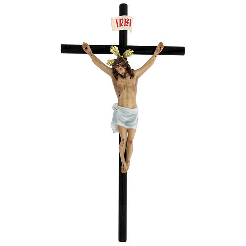 Wood paste crucifix, 70 cm, elegant finish, Motlla cross 1