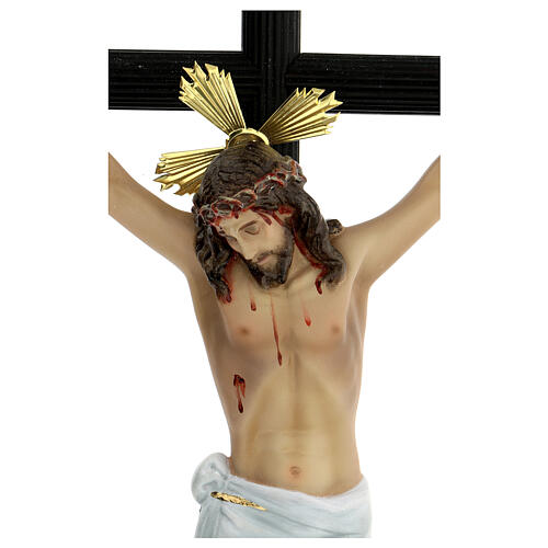 Wood paste crucifix, 70 cm, elegant finish, Motlla cross 2