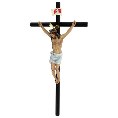 Wood paste crucifix, 70 cm, elegant finish, Motlla cross 3