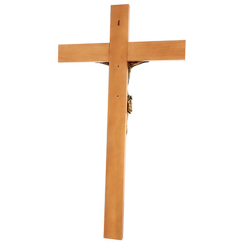 Fontanini Kruzifix mit Holzkreuz und Christuskőrper aus bronziertem Harz, 100 cm 8