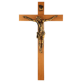 Crocifisso Fontanini 100 cm croce legno corpo resina bronzato