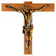 Crocifisso Fontanini 100 cm croce legno corpo resina bronzato s4