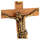 Crocifisso Fontanini 100 cm croce legno corpo resina bronzato s7