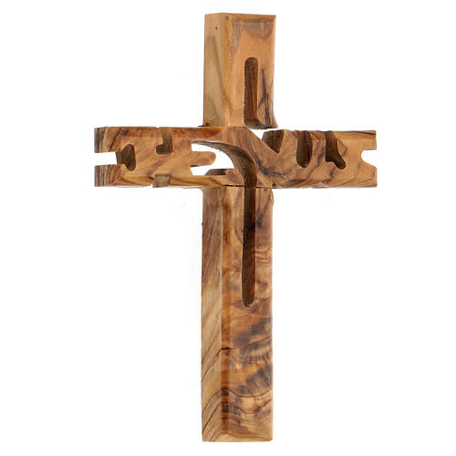 Cruz de pared Jesus madera olivo Palestina 12x8 cm 2