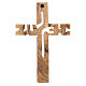Cruz de pared Jesus madera olivo Palestina 12x8 cm s3