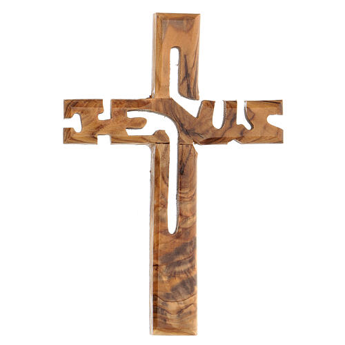 Croce da muro Jesus legno ulivo Palestina 12x8 cm 1